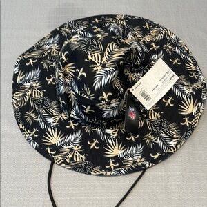 Floral Black Bucket Saints Hat JP-122
